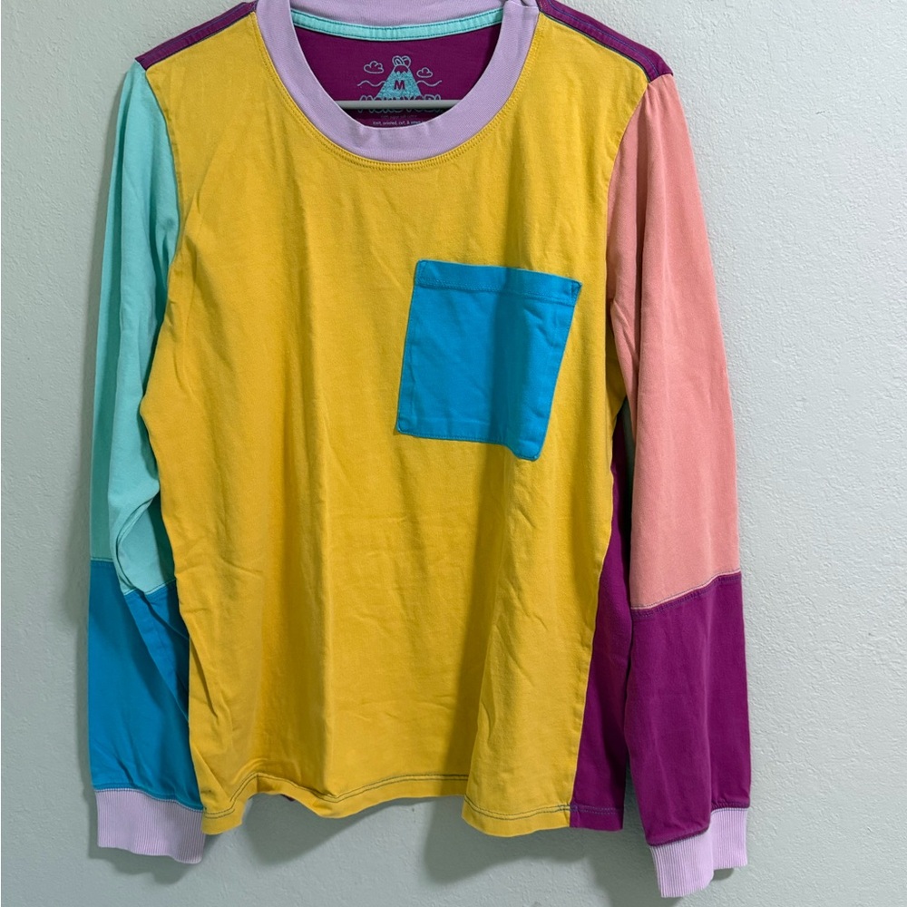 Mokuyobi Colorblock Long Sleeve Pocket Tee Size M